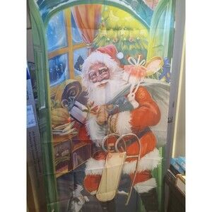 Tiamon Merry Christmas Door Cover Decoration Santa Claus Backdrop Photography...